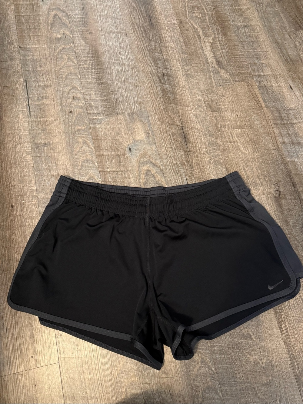 Nike Women's Black Athletic Running Shorts with Dark Gray Trim
